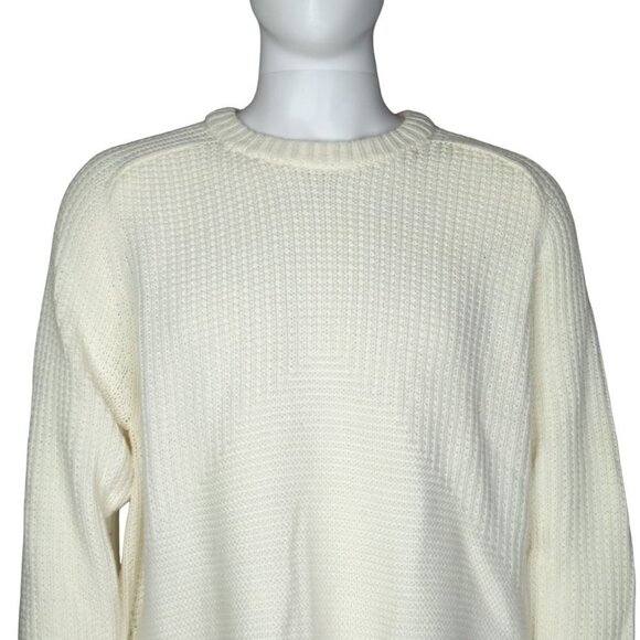 Michael Kors Ivory Knit Crew Neck Sweater, Men's XL - Picture 1 of 10